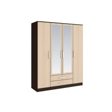 Шкаф четырехстворчатый Фиеста, Дуб беленый, Венге Шкаф четырехстворчатый Фиеста, Дуб беленый, Венге