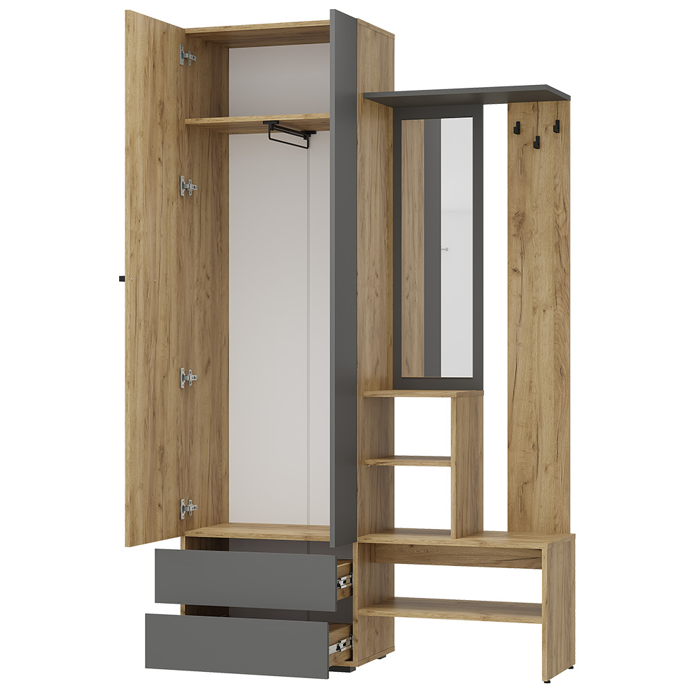 Прихожая Кинг ПР-04, Крафт, Графит Прихожая Кинг ПР-04, Крафт, Графит