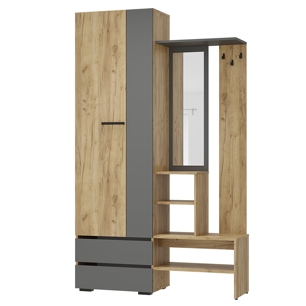 Прихожая Кинг ПР-04, Крафт, Графит Прихожая Кинг ПР-04, Крафт, Графит