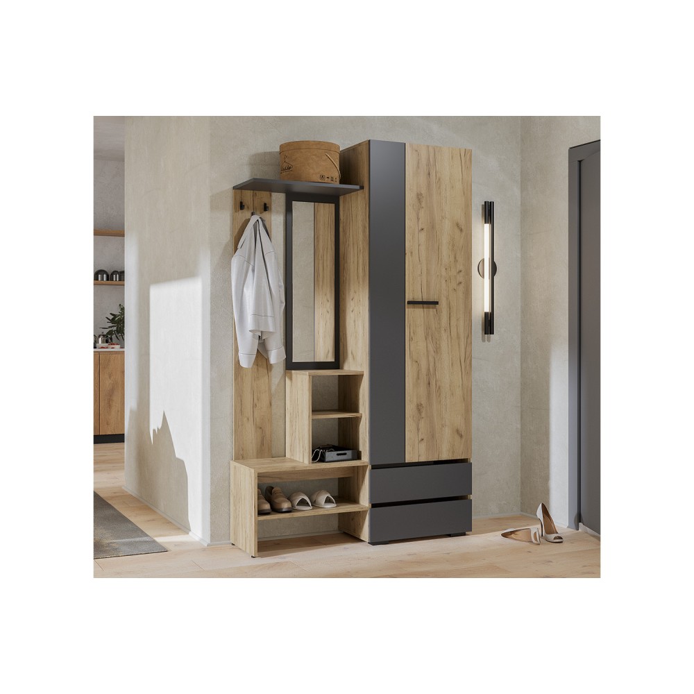 Прихожая Кинг ПР-04, Крафт, Графит Прихожая Кинг ПР-04, Крафт, Графит