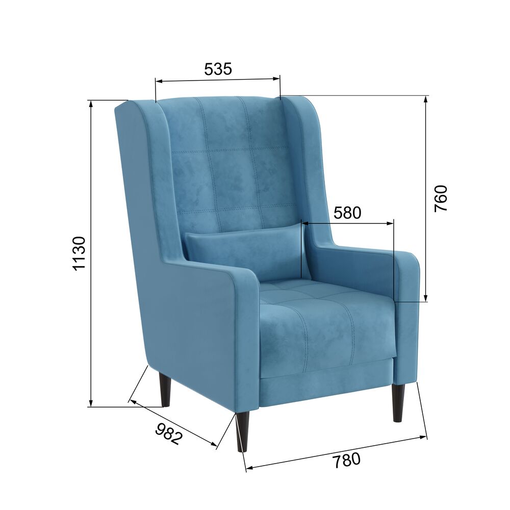 Кресло Корк, Светло-голубой Кресло Корк, Светло-голубой