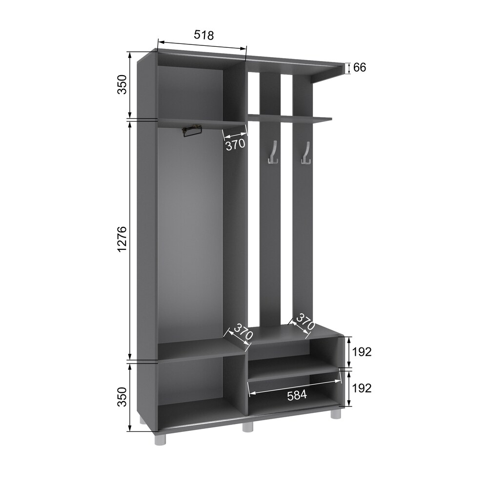 Прихожая Ларго-2, Графит серый Прихожая Ларго-2, Графит серый