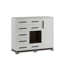 Комод с полками Модена МК-2, ясень анкор светлый/венге