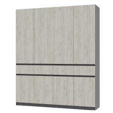 Шкаф 4-х створчатый "Багира" ШК-13 Графит/Крафт белый