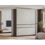 Шкаф 4-х створчатый "Багира" ШК-13 Графит/Крафт белый