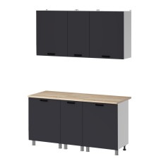 МК Аленушка 1,6м в.3 Лаванда Сталь,скоба черный,сонома