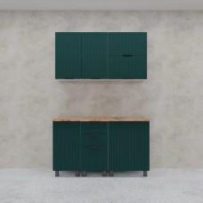 МК Аленушка 1,4м с ящ. Лотос Изумруд,скоба антрацит,черный