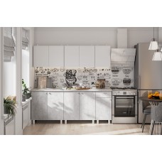 Кухонный гарнитур КГ 1 2.0 м, Белый, Цемент светлый