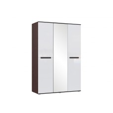 Шкаф трехстворчатый Ким, Белый глянец холодный, Венге Шкаф трехстворчатый Ким, Белый глянец холодный, Венге