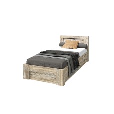 Кровать с основанием Ривьера 0,9м, Дуб Юкон, Бетон темный