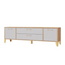 Тумба под телевизор Парус-13, Дуб крафт золотой, Кашемир