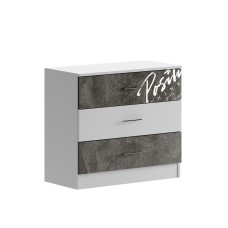 Комод Вега Позитив, Бетон темный, Белый