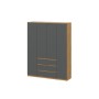 Шкаф четырехстворчатый Денвер (Серия 2) Дуб Золотой/Графит серый