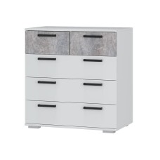 Комод Стандарт-5, Белый, Цемент светлый