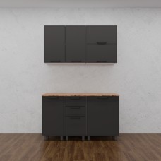 МК Аленушка 1,4м с ящ. Магнолия Сталь,скоба черный,сонома