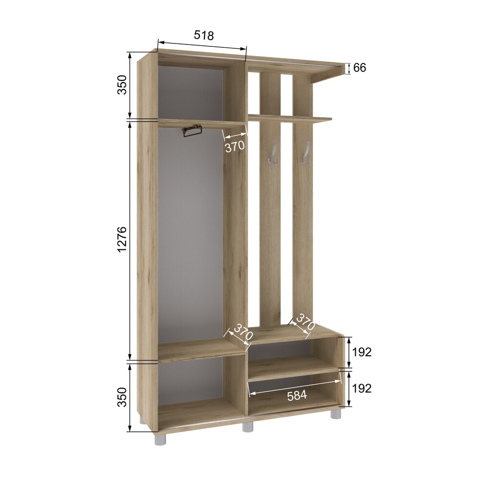 Прихожая Ларго-2, Дуб Делано Прихожая Ларго-2, Дуб Делано