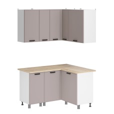 МК Аленушка Угловая Магнолия Кашемир,скоба черный,сонома