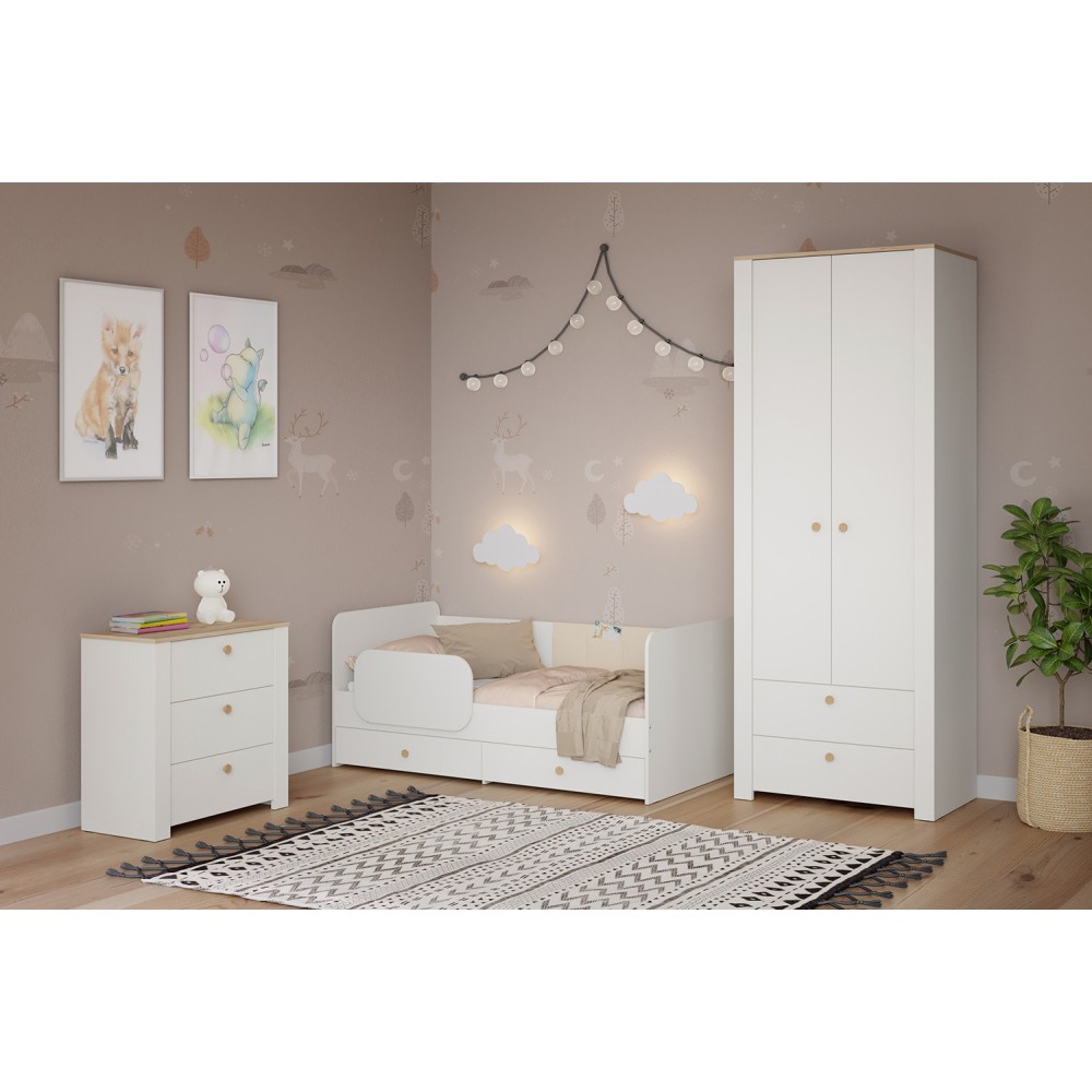 Кровать Джастин с бортиком 17.51 и накладкой-карманом 11.55 Белый PE шагрень Кровать Джастин с бортиком 17.51 и накладкой-карманом 11.55 Белый PE шагрень