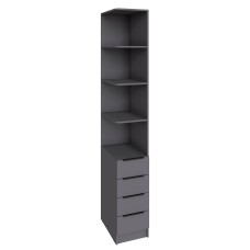 Угловое завершение Мадрид (0,35) с 4 ящ. левое графит серый