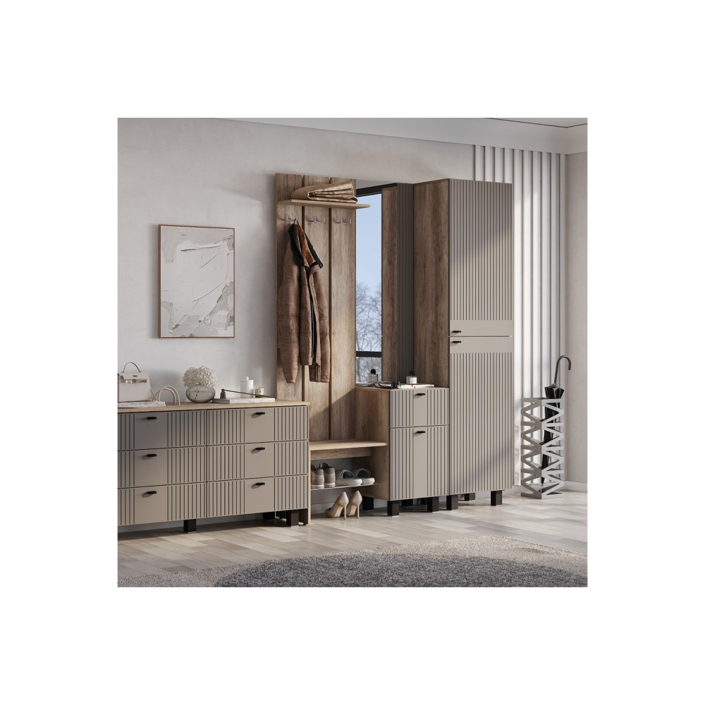 Прихожая Олива ПР-04, Дуб каньон, Муссон софт Прихожая Олива ПР-04, Дуб каньон, Муссон софт