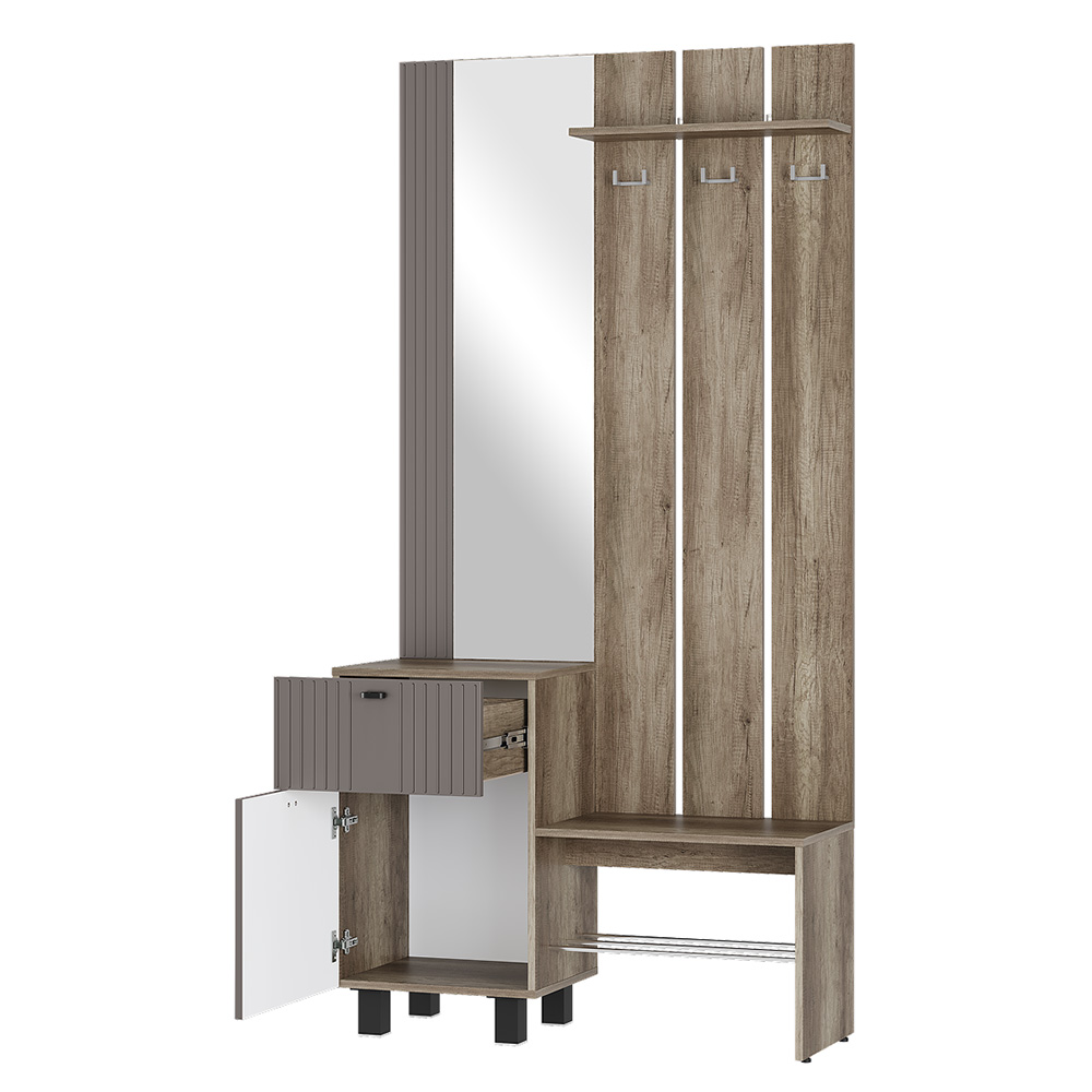 Прихожая Олива ПР-04, Дуб каньон, Муссон софт Прихожая Олива ПР-04, Дуб каньон, Муссон софт