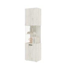 Пенал со стеклом Алтея, Дуб крафт белый