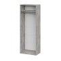 Шкаф распашной ШК 5 (800), Цемент светлый, Белый шагрень