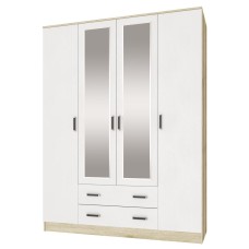 Шкаф для одежды и белья Лагуна 160 см, Дуб Делано, Белый