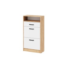 Тумба для обуви Вега ОБ-3, Дуб крафт золотой, Белый