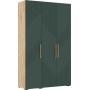 Шкаф трехстворчатый Ирис, Браш Мени Грин, Дуб Крафт