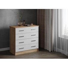 Комод длинный Катрин 3, дуб крафт золотой/белый