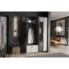 Прихожая Лика №1 1,5м, Графит, Дуб Крафт Белый Прихожая Лика №1 1,5м, Графит, Дуб Крафт Белый