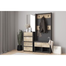 Прихожая Денвер. Комплект 1, Графит, Дуб гранж песочный