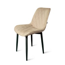 Стул "Оскар" черный матовый Томми 02 бежевый