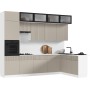 Кухня Оливия NEW 3,0х1,8м, Шарли Мокко, Белый