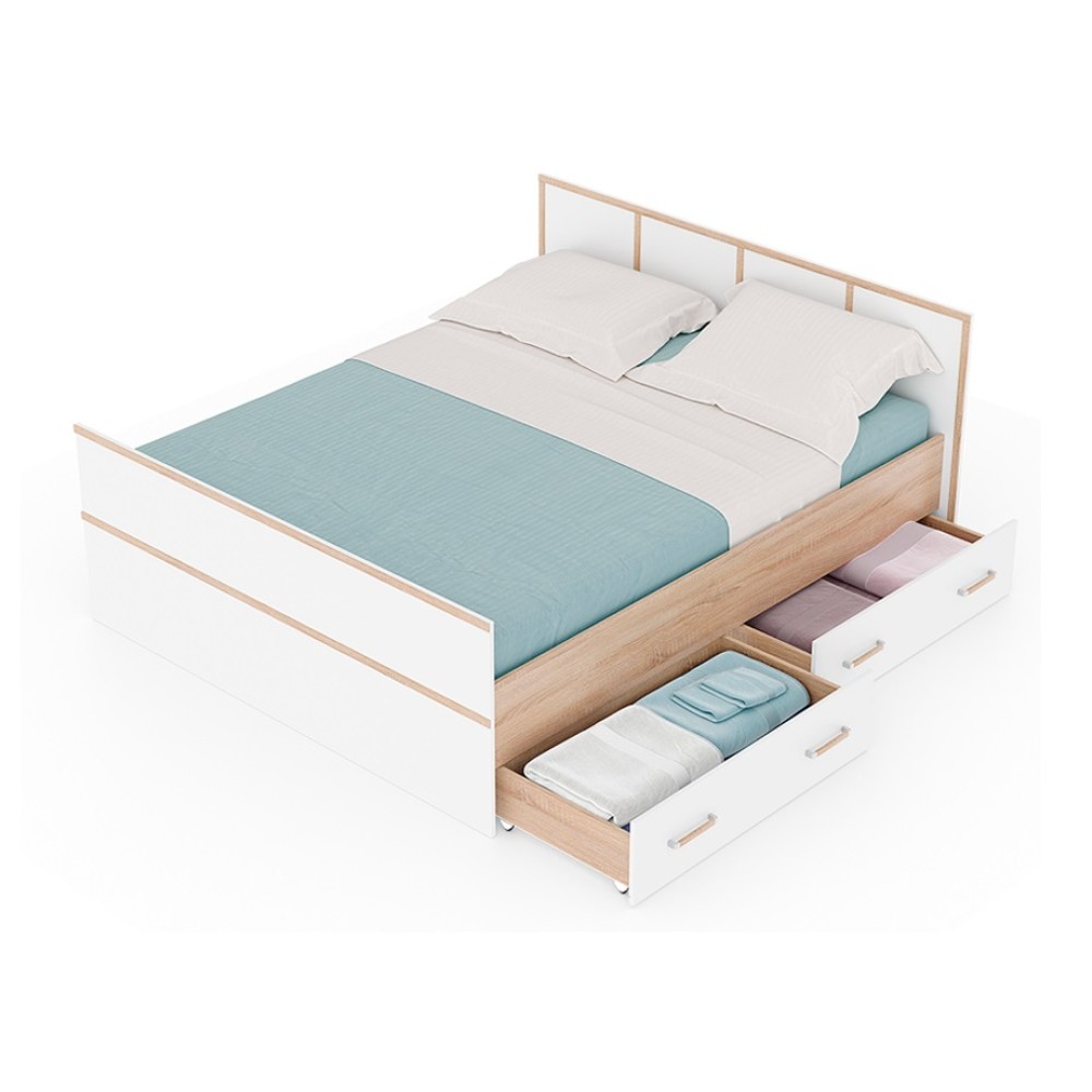 Кровать с проложками ДСП Сакура LIGHT 140х200, дуб сонома