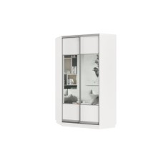 Шкаф-купе Классика Угловой 71 (каркас белый 07, фасады 05.05 белый 07.07) профиль серебро 01