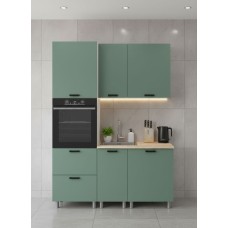 МК Аленушка 1,6м ПД Орешник Матовая Мята,скоба черный,сонома (без столешницы)