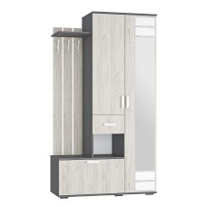 Прихожая Лира ПР-04, Графит, Дуб крафт белый