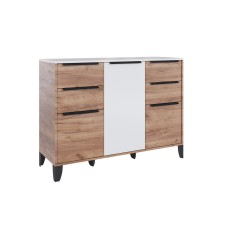 Комод Малави, Дуб крафт табачный, Белый глянец