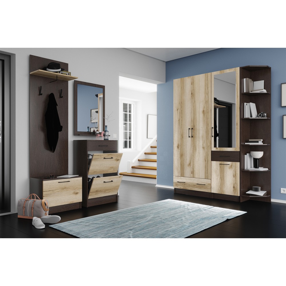 Обувница закрытая Денвер, Венге, Дуб Делано Обувница закрытая Денвер, Венге, Дуб Делано