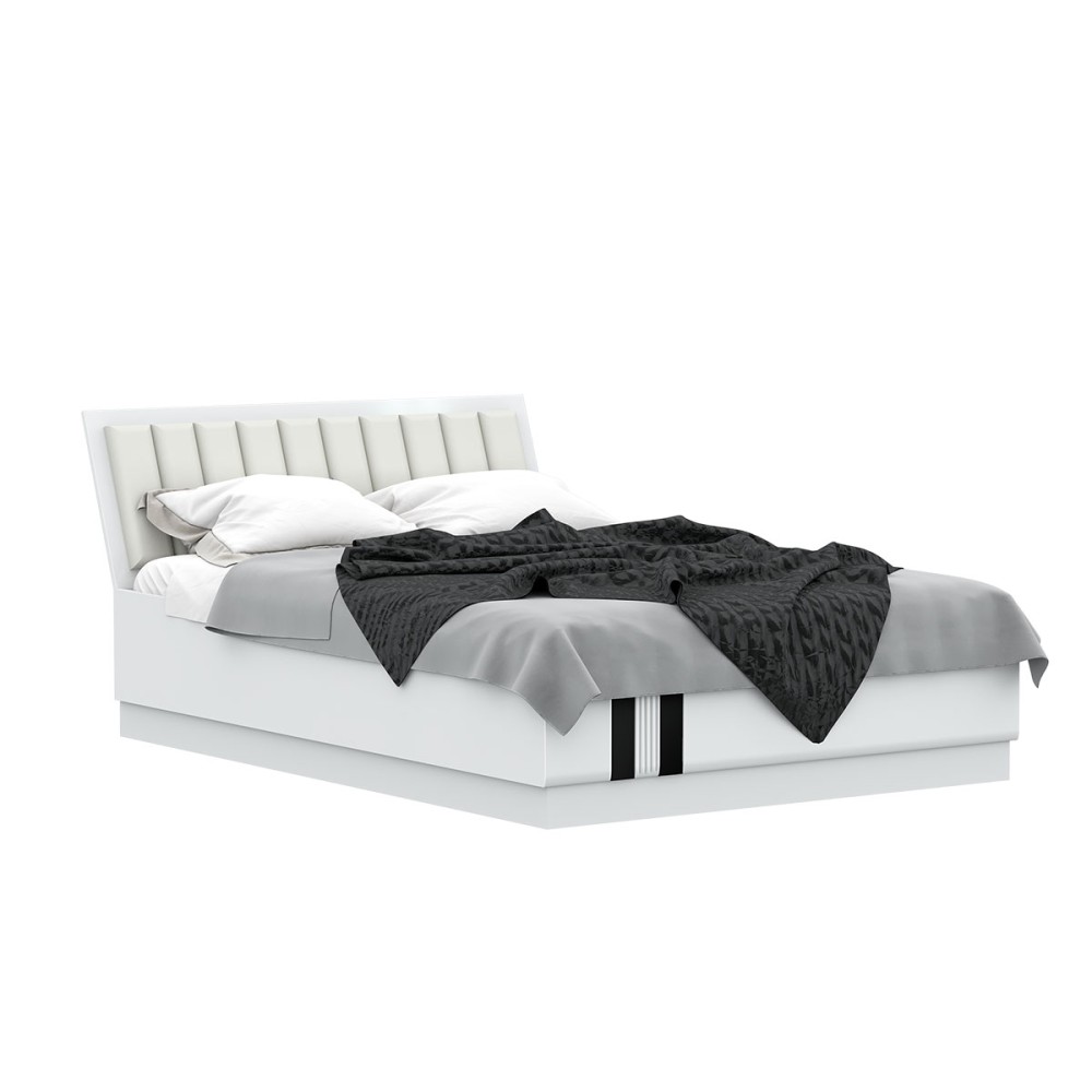 Кровать с основанием Магнолия 1,6м, Белый глянец холодный Кровать с основанием Магнолия 1,6м, Белый глянец холодный