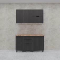 МК Аленушка 1,4м с ящ. Лотос Сталь,скоба антрацит,черный