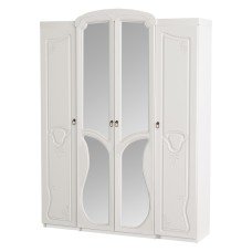 Шкаф четырехстворчатый Мария, Белый глянец холодный