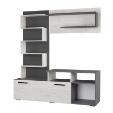 Гостиная "Евро" Графит/Дуб крафт белый