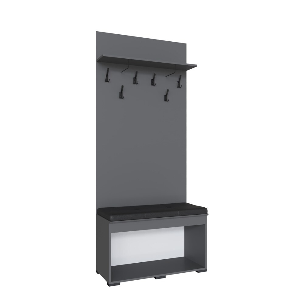 Тумба с вешалкой Плейона, Графит серый Тумба с вешалкой Плейона, Графит серый