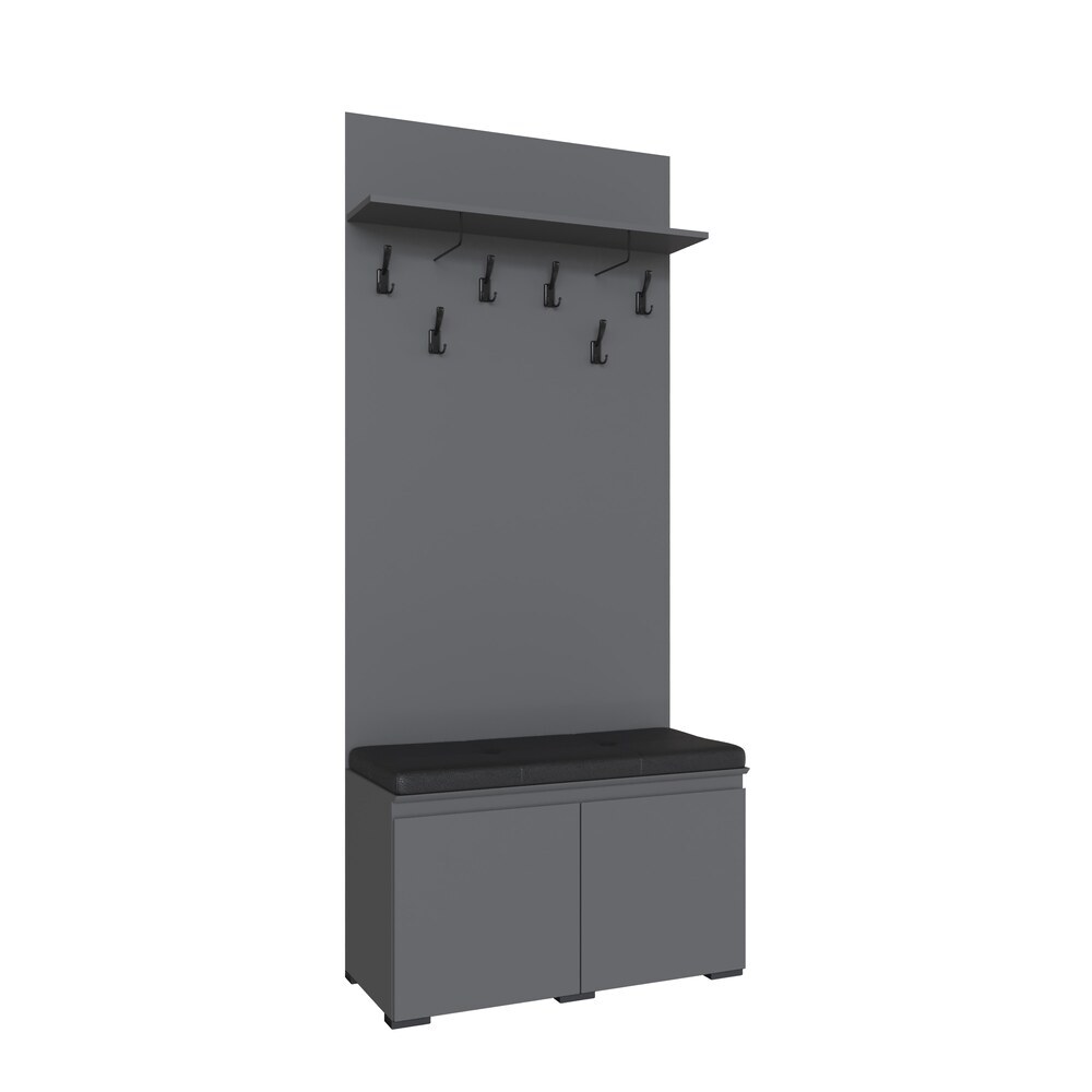 Тумба с вешалкой Плейона, Графит серый Тумба с вешалкой Плейона, Графит серый