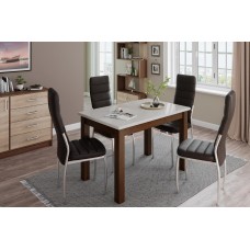 Стол обеденный Бостон-1 орех шоколадный/белый гранит