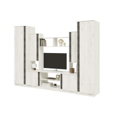 Гостиная Атлантида 5, Бетон темный, Дуб крафт белый