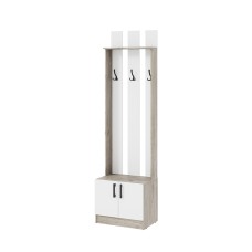 Вешалка Вега ВШ-2, Дуб крафт серый, Белый